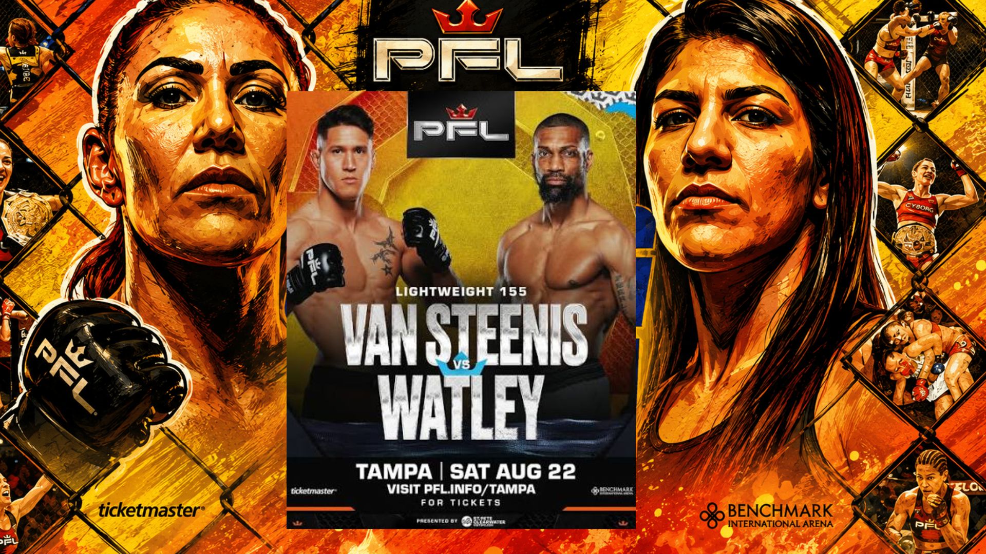 Gino Van Steenis vs Robert Watley. El español busca el 8-2 en PFL Tampa, el evento con aroma a retiro para Cris Cyborg.